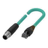 Balluff Cordset, M12, Male 0deg D-code 4-pin / RJ45 male 0deg 4-pin, 2m